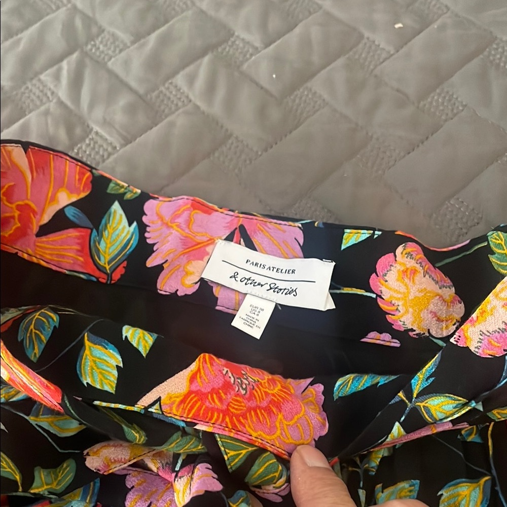 Floral Maxi Skirt - Black and Pink